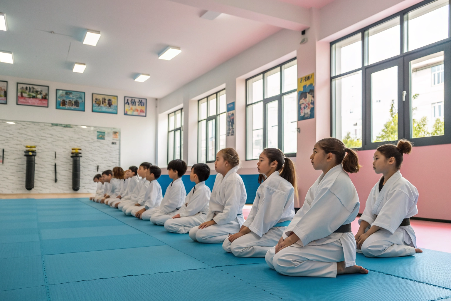 Judo practitioners showcasing traditional martial arts training