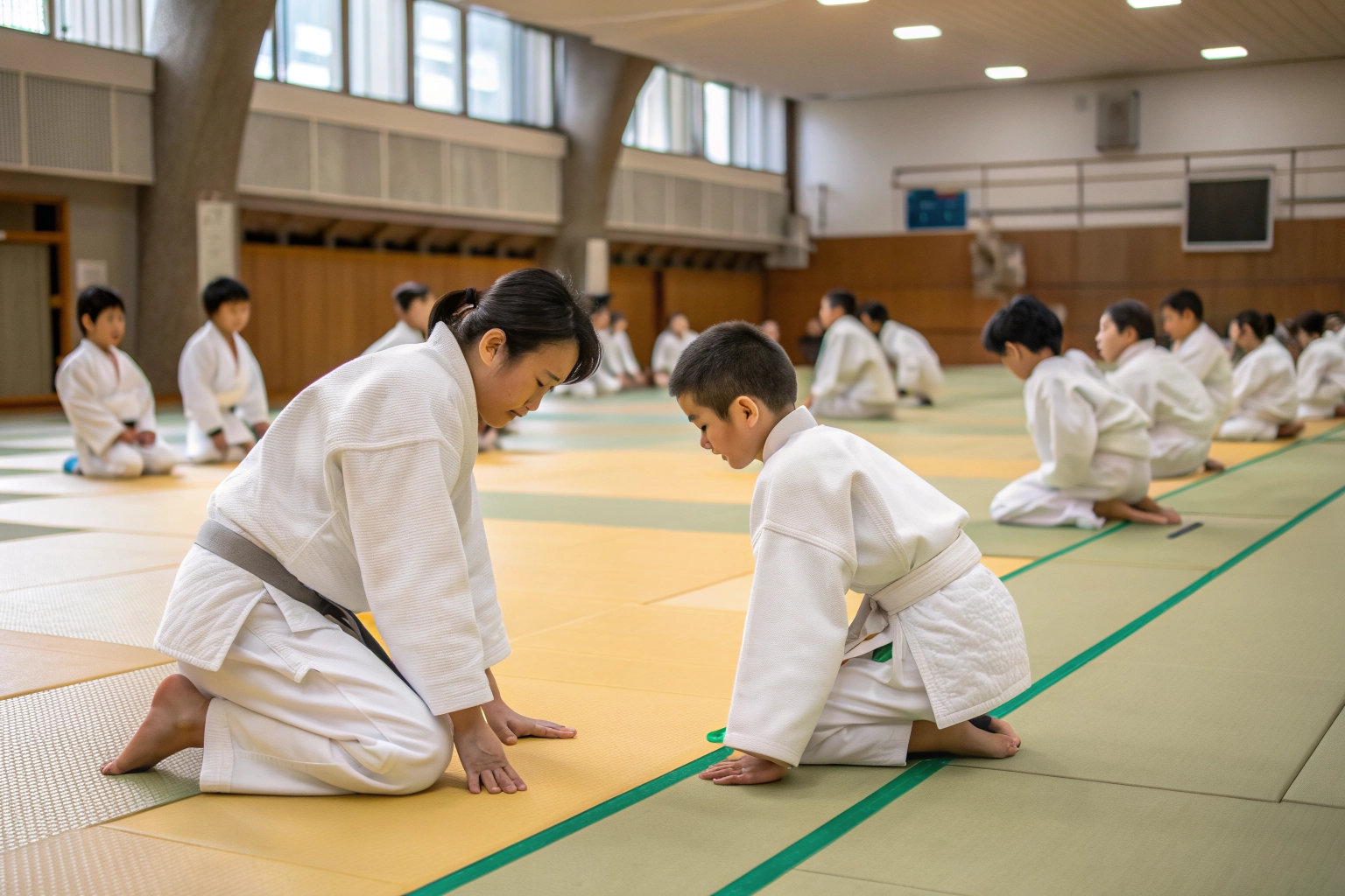 Commerce Judo students practicing discipline and character building